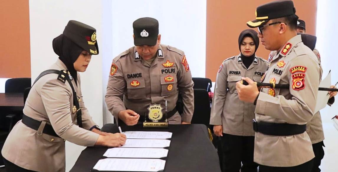 Kapolres Aceh Timur Lantik Kompol Dewi Maulidar Sebagai Kabagren