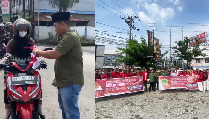 Aksi Keren Kader Muda Persis Sumut, Bikin Jalanan Medan Banjir Bendera Merah Putih!