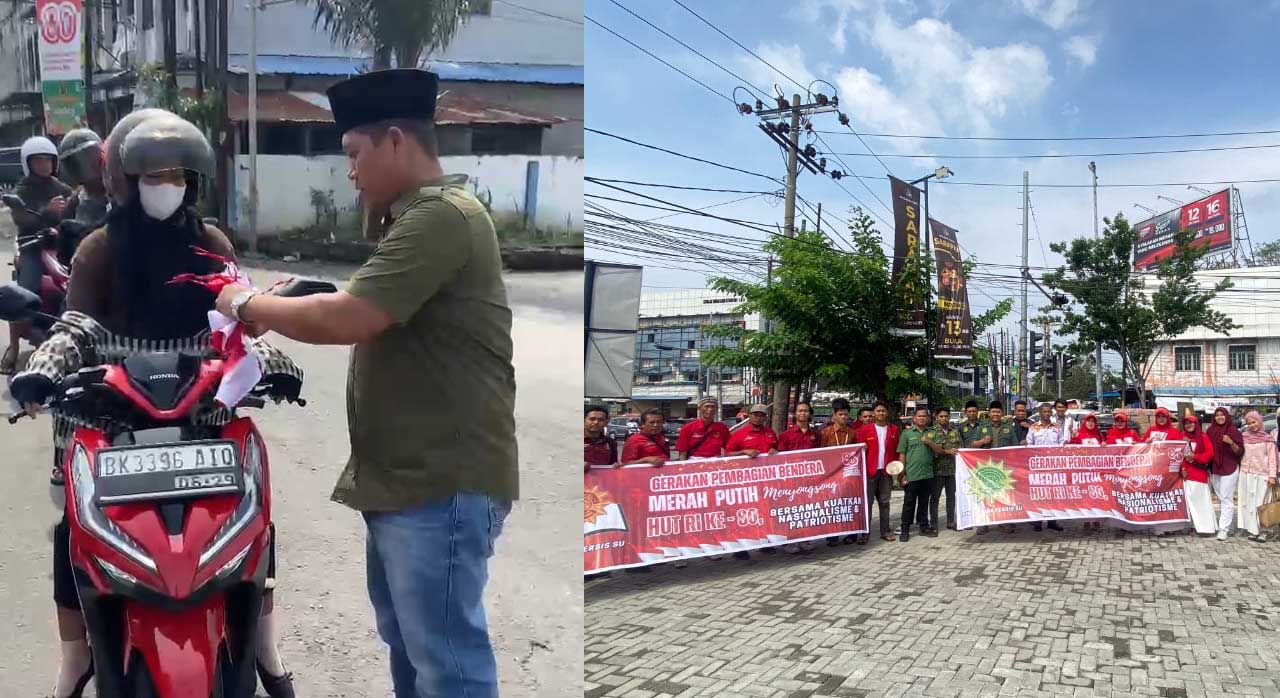 Aksi Keren Kader Muda Persis Sumut, Bikin Jalanan Medan Banjir Bendera Merah Putih!